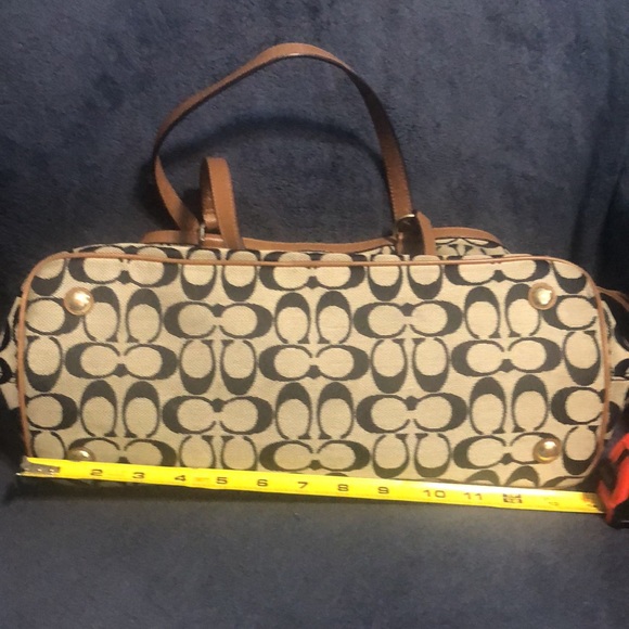 Gently used Coach signature Python Stripe Purse-w/drawstring & snap closure - Picture 6 of 13
